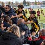 Rissa sugli spalti durante la partita